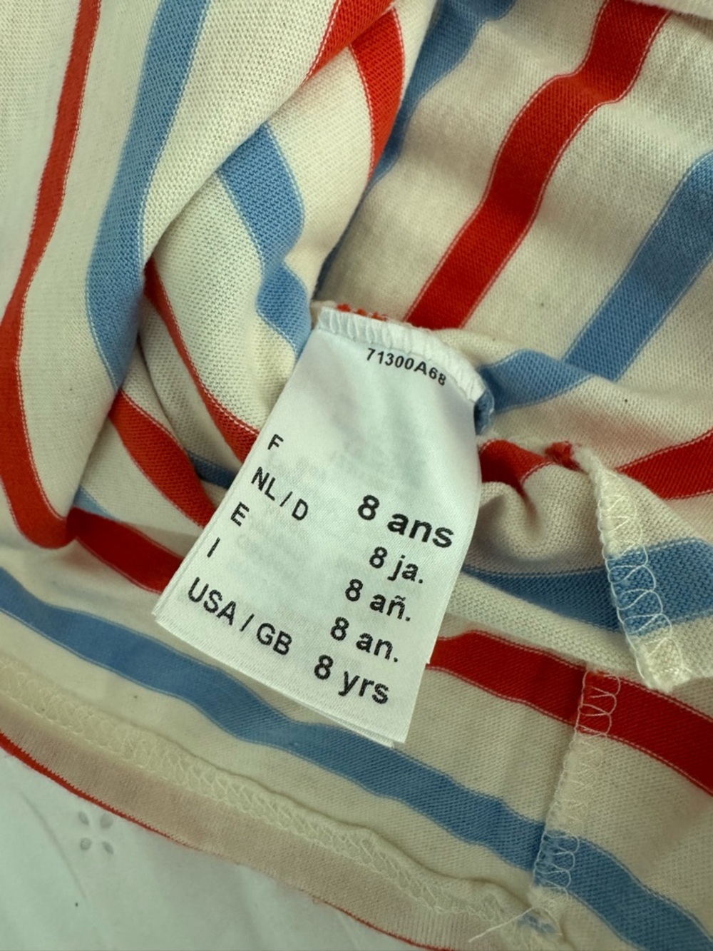 Saint James for Jcrew Kids Long-Sleeve Striped Tee in Cream, Red & Light Blue - Picture 4 of 4
